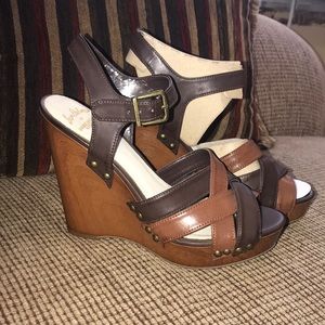 LE Sam Edelman/American Eagle brown wedge sandals